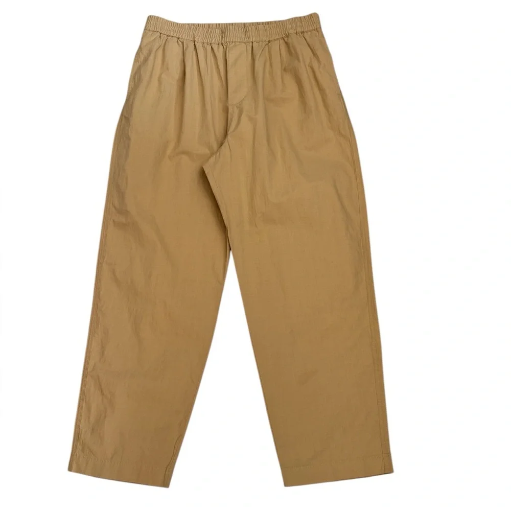 COS Tan/Khaki Elasticated Trousers in Cotton/Linen Blend Size M. NWT